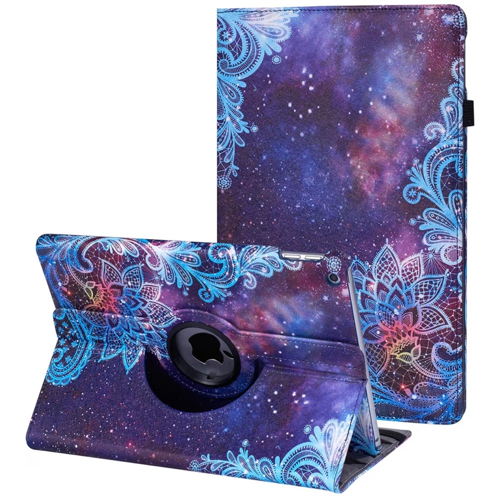 Rotating Case For IPad 9.5” In Galaxy Flower